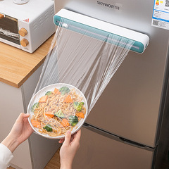 多機能プラスチック製ラップフィルムカッター 家庭用 無切断 冷蔵庫壁掛け キッチン 食品グレード専用 磁気吸着式壁掛け