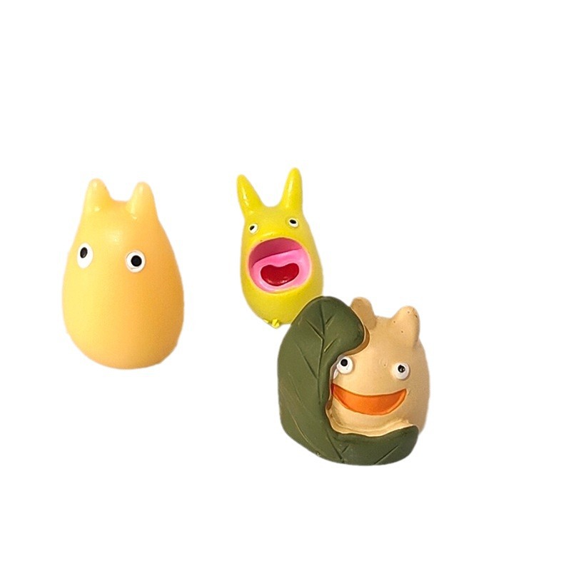 Estilo explosivo Hayao Miyazaki Little Jicha Set Adornos ZAKKA Mini Bosteze Mi vecino Totoro Micropaisaje Escenografía Resina DIY