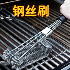 卸売りワイヤーブラシ焼きグリル清潔家庭用キッチン耐高温長柄ワイヤーブラシ焼き網洗浄ブラシ