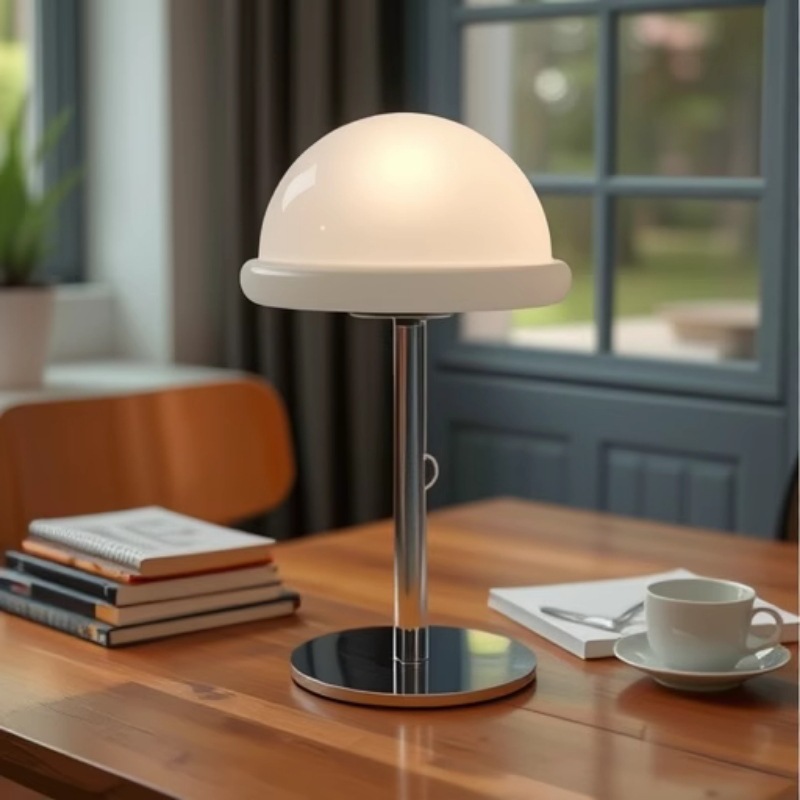 Diseño original Bauhaus lámpara de mesa atmósfera lámpara decorativa dormitorio de vidrio decoración de cabecera linda lámpara de mesa de hongos creativa