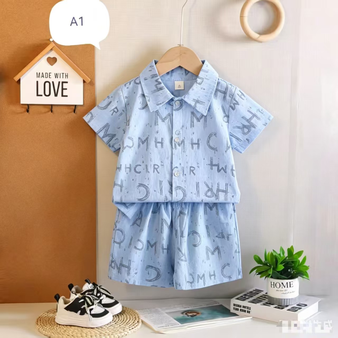 Boys' Ultra-Soft Cotton 2-Piece Summer Set Machine Washable Play Outfit for Toddlers 80-110 Cm_voghion.com