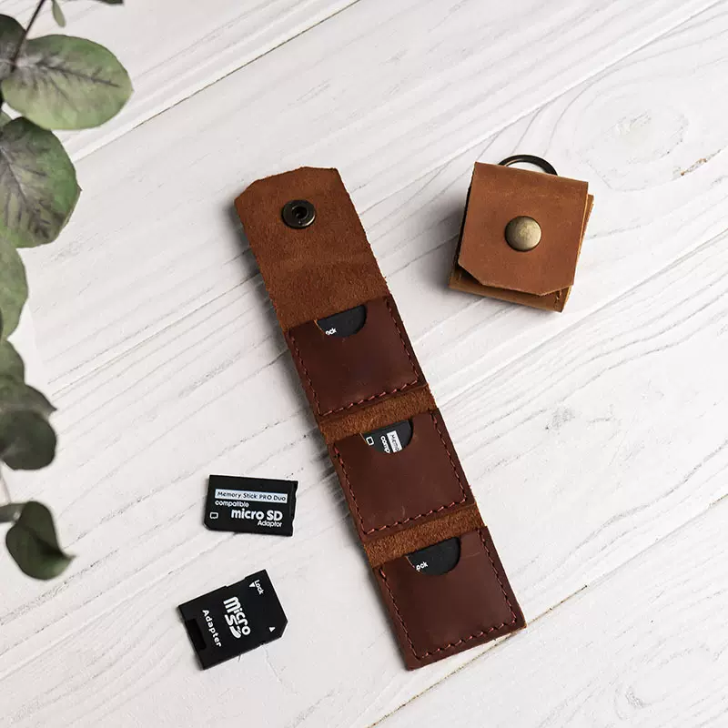 欧美相机存储卡内存卡收纳皮套 SIM卡防丢多卡位便捷卡包 SD卡包