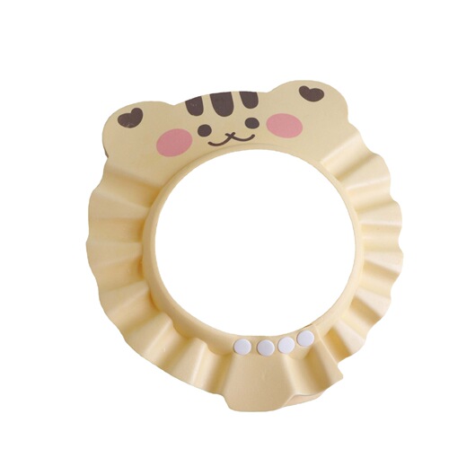 Ins style cartoon bear tiger baby children's shower cap shampoo cap adjustable waterproof eye protection and ear protection shower cap