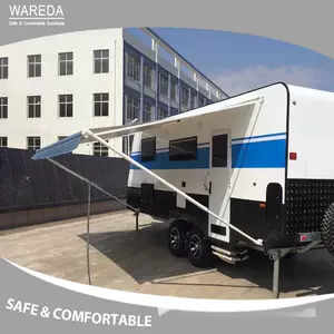 RV manual retractable side awning, roof sunshade, aluminum alloy hand-cranked rainproof awning, waterproof 3000 sunshade
