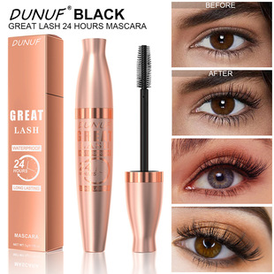 Cross-border supply DUNUF small gold bottle mascara is not easy to faint makeup thick long curly brush head makeup foreign trade