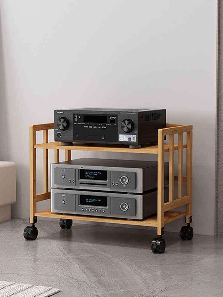 Amplifier Rack Multi-Layer Solid Wood Audio Placement Rack Amplifier Bracket Home Theater Cabinet Audio-Visual Room Equipment Cabinet