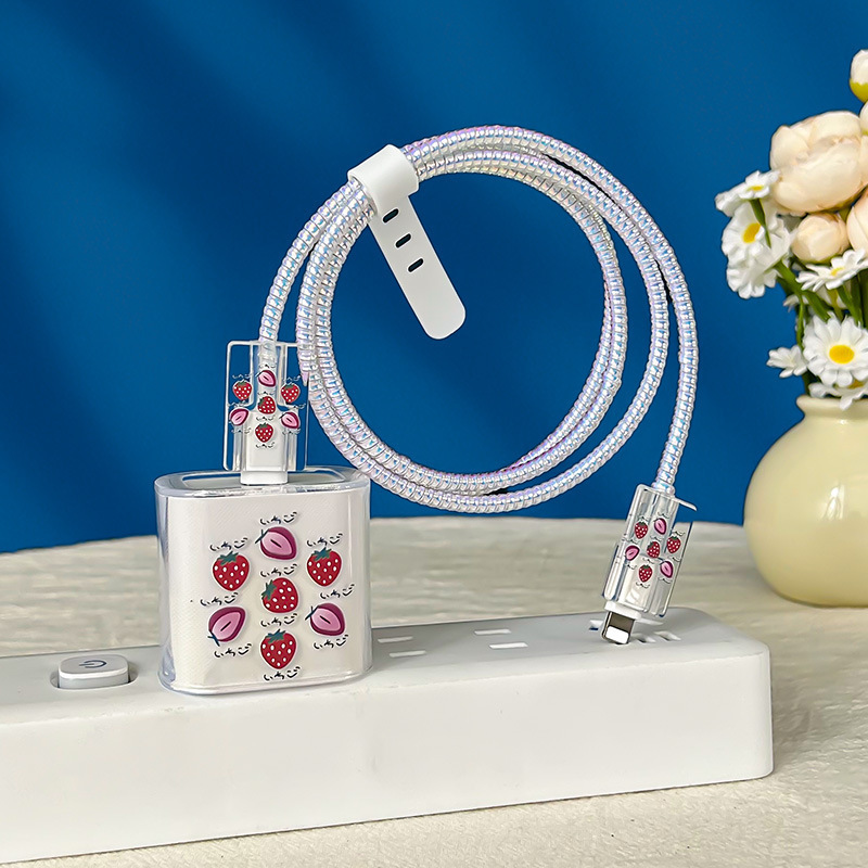 Aplicable para Apple 18 - 20w cargador cubierta de protección de carga rápida cable de datos pinza de cable