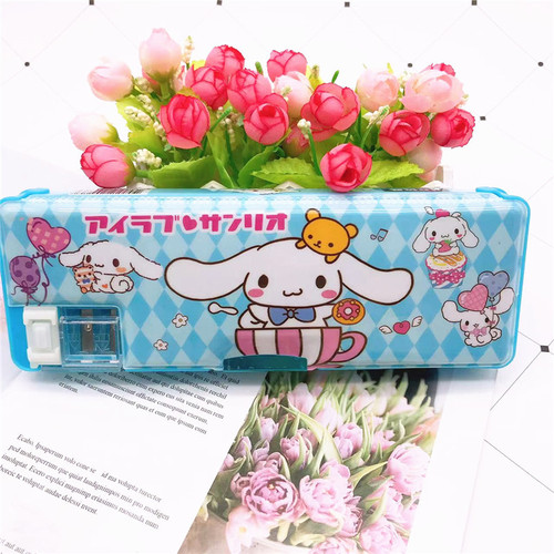 Cartoon Kuromi Cinnamon Dog Pudding Dog Multifunctional Double-Sided Pen Box Cute Primary School Student Stationery Pencil Box Gift