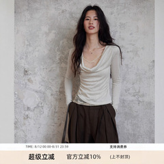 贰羊设计【予沁】假两件荡v领蕾丝针织衫上衣女2025秋季气质长袖