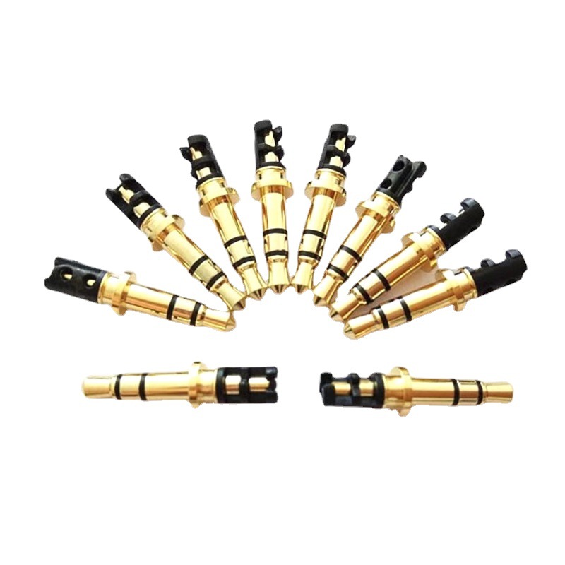 音频视频插头 立体镀镍耳机插针3.5三节6.0盘镀金耳机插针