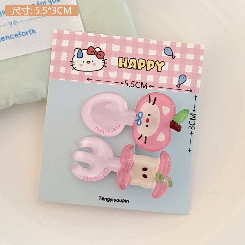 アップル ウエストハイランド パピー シリーズ かわいいヘアピン 夏用 多用途 前髪クリップ ガーリーハート 漫画 クラッシュヘア カモノハシクリップ|undefined