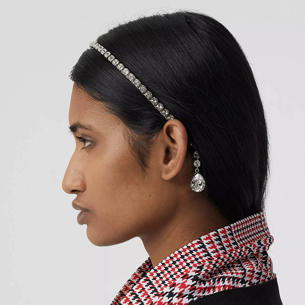 Hanfeng стразы обруч для волос женский простой продвинутый смысл обруч моды дикие капли воды подвеска головной убор Hairband