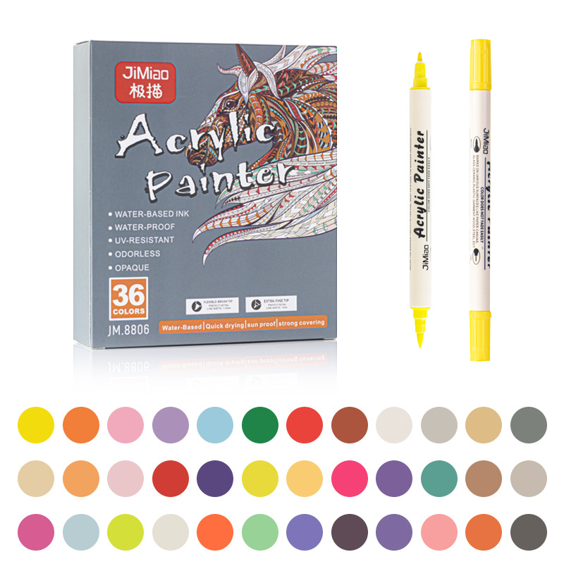 Marcador acrílico Amazon American popular acuarela pluma pigmento de los niños de la pluma de piedra para colorear pintura pluma de arte