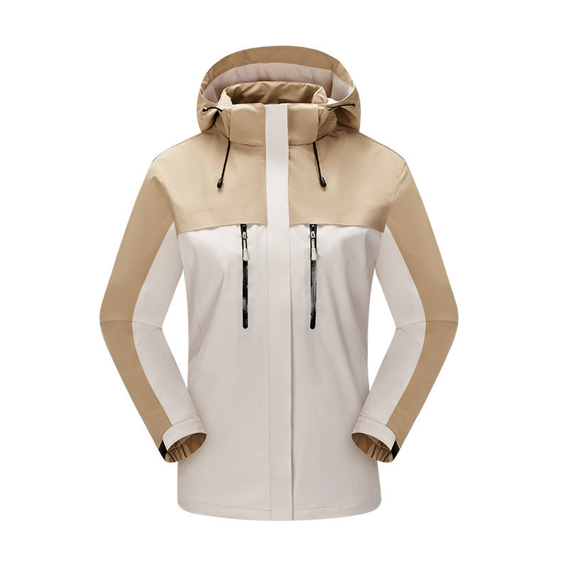 Primavera y otoño al aire libre una sola capa de vestir hombres y mujeres nuevo abrigo con capuz a prueba de viento impermeable ropa de montaña casual al por mayor