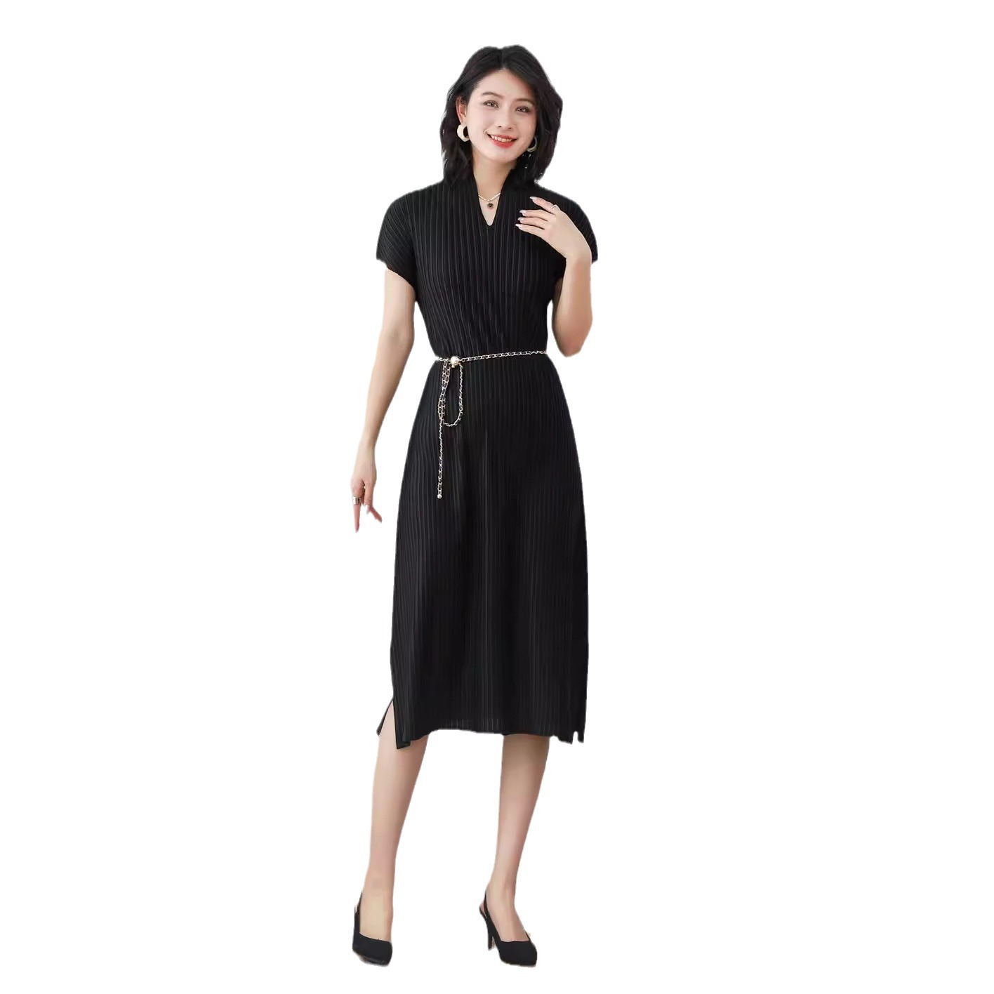Summer fashionable solid color belt with a round collar