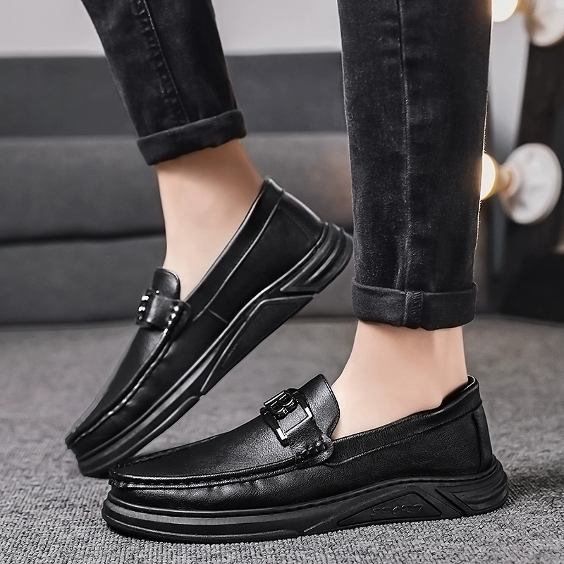 Мужская обувь шеф-повара 2024, весенне-осенняя кухонная черная кожаная шапочка, нескользящая водонепроницаемая рабочая повседневная кожаная обувь