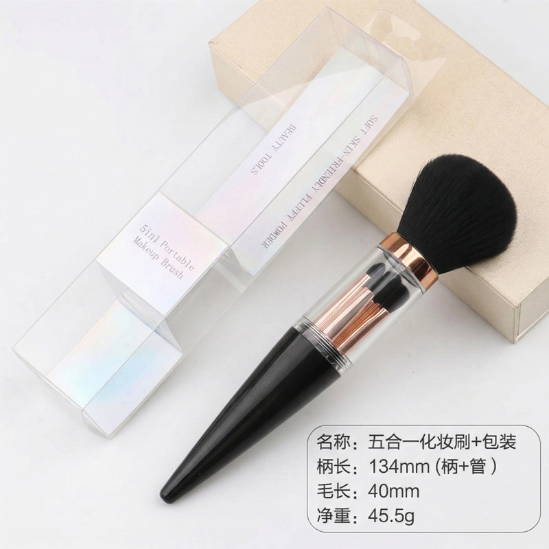 En stock Cuatro en Uno cepillo de maquillaje herramientas de belleza mini cepillo de ojos color de piel cepillo de maquillaje retráctil cepillo de maquillaje portátil