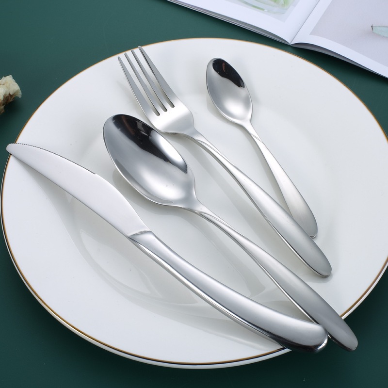 304ステンレス鋼のナイフ、フォーク、スプーン、アマゾンナイフとフォークセット、カスタムメイドの家庭用ホテル食器、ステーキナイフとフォーク|undefined