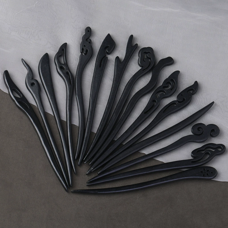 Шпилька с имитацией черного дерева Шпилька в античном стиле Простая Современная шпилька Пластина Шпилька Китайская одежда Аксессуары для волос Cheongsam Аксессуары для женщин