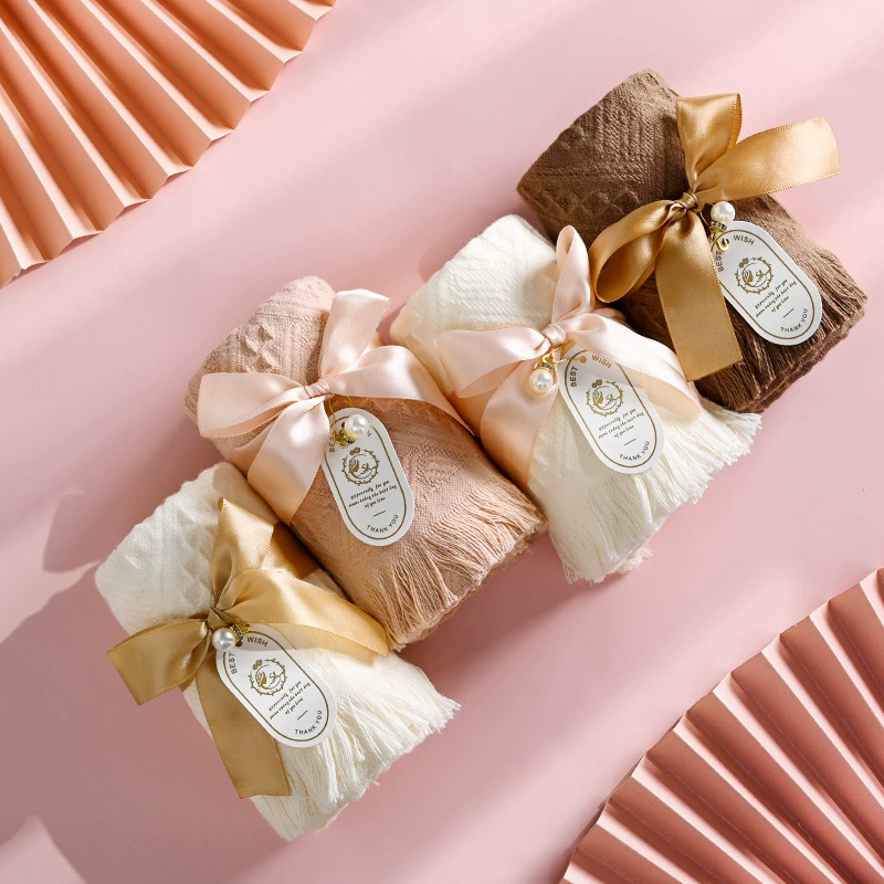 Свадебное сопровождение полотенце креативное полотенце с бахромой на день рождения