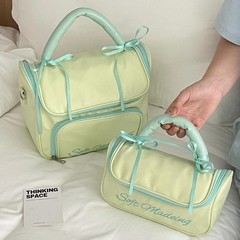 少女心蝴蝶结化妆包外出便携手提化妆品分区收纳防水大容量洗漱包
