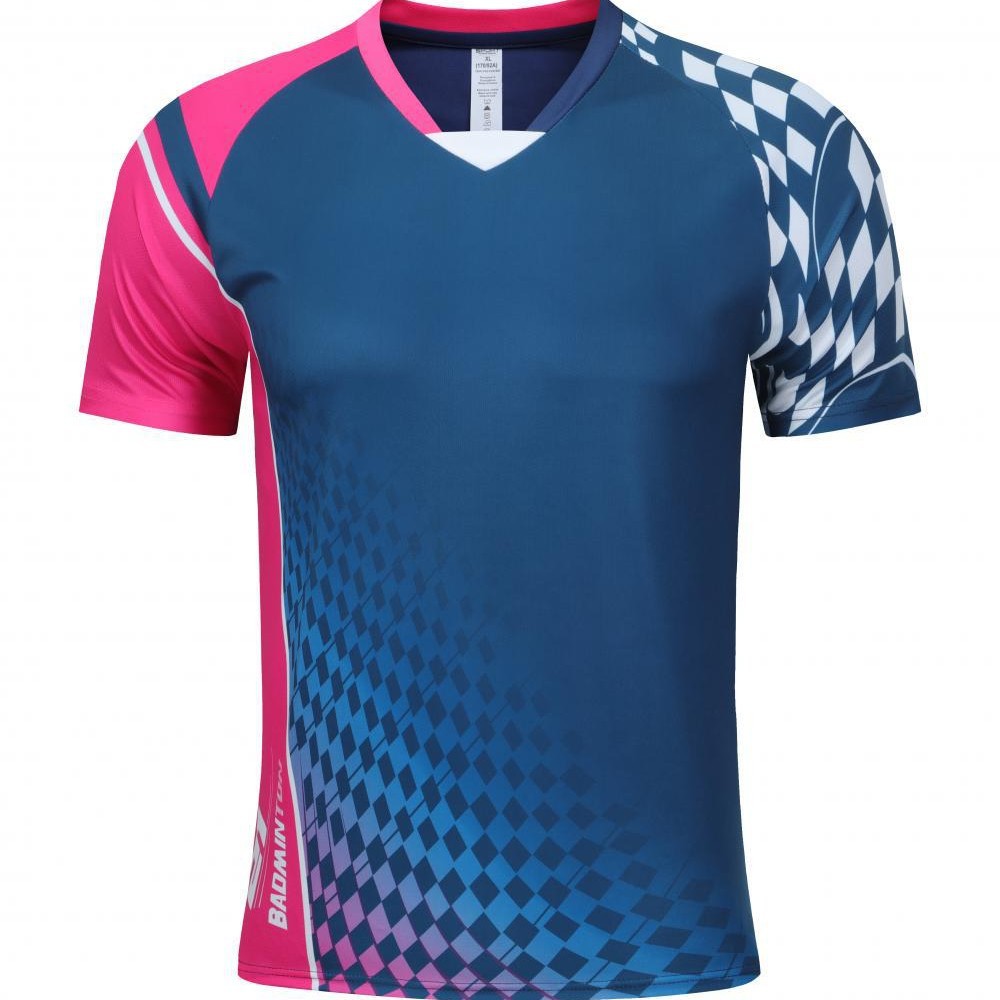 Promoción de chaqueta de bádminton para hombres y mujeres tenis de mesa voleibol V-cuello chaqueta de chaqueta de bádminton de secado rápido transpirable