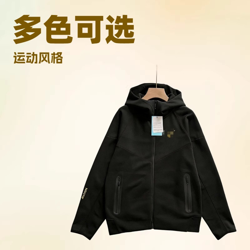 New Nk Spring and Autumn Men's Knitted Tech Cotton Air Layer Hooded Zipper Cardigan Jacket Top 454 Cross-Border Clothing