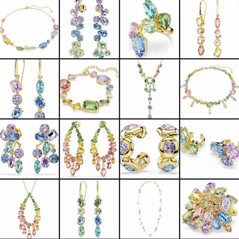 Colorful Gemstone Jewelry Inlaid with Natural Topaz, Amethyst, Magnesium-Aluminum Garnet, Designer Ring with a Light Luxury and Niche Design