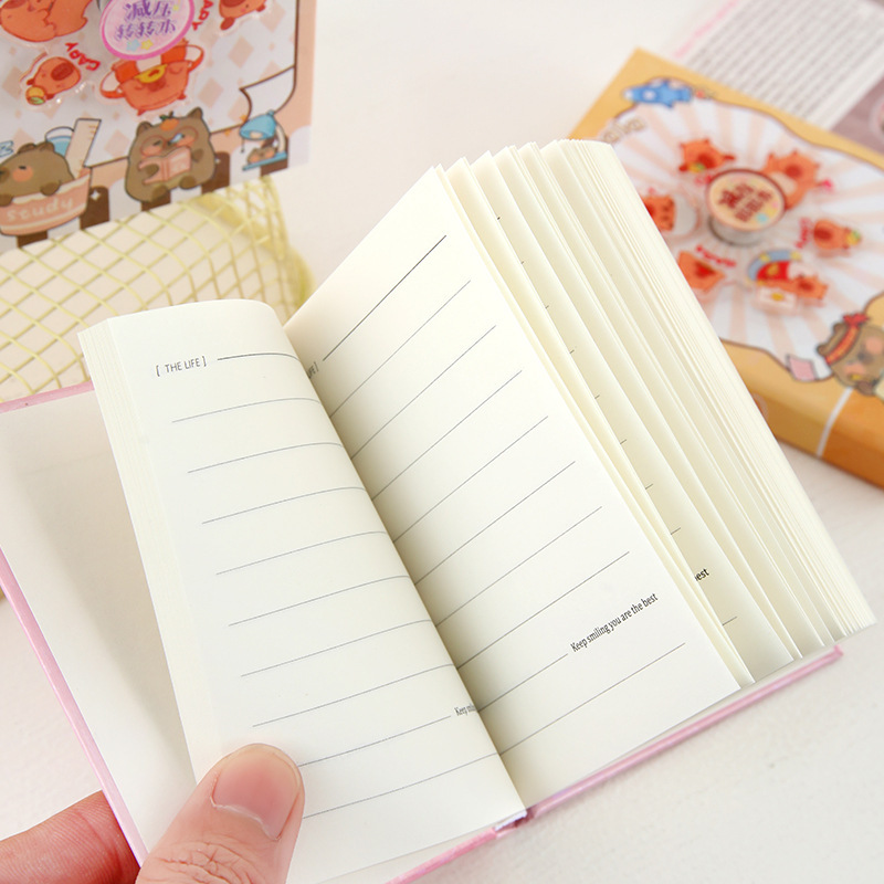 Kapibala A7 descompresión cuaderno giratorio dibujos animados capibara línea horizontal borrador de escuela primaria Liuyi papelería al por mayor