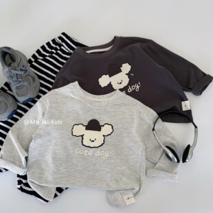 Maibao Kidsren's T-Shirt 2025 Autum New K-Style Kidsren's Cartoon Pullover Kidsren's Autum Clothing Tops Trendy Kidsren's Clothing