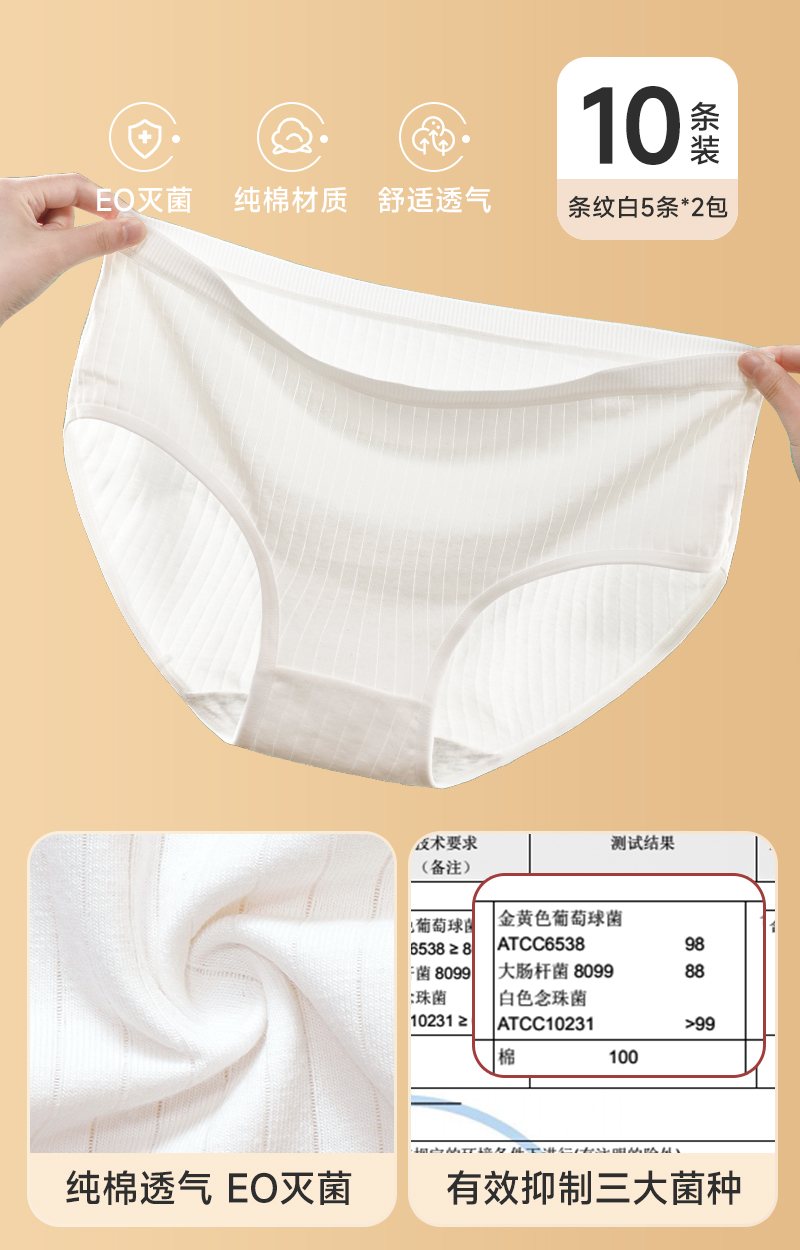 ☆뜨거운 판매☆[EO살균+7A항균] 여성용 화이트 10개입