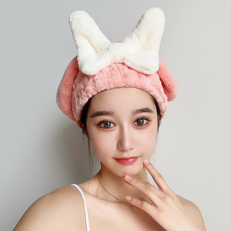 Hair towel with bow