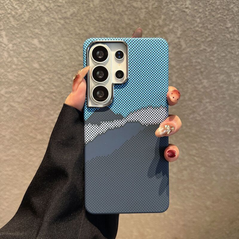 Suitable for Samsung S26Ultra Kevlar Pattern Magnetic Phone Case S25Plus Carbon Fiber Pattern Pc Protective Case S24 Suitable for Samsung S26Ultra Kevlar Pattern Magnetic Phone Case S25Plus Carbon Fiber Pattern Pc Protective Case S24