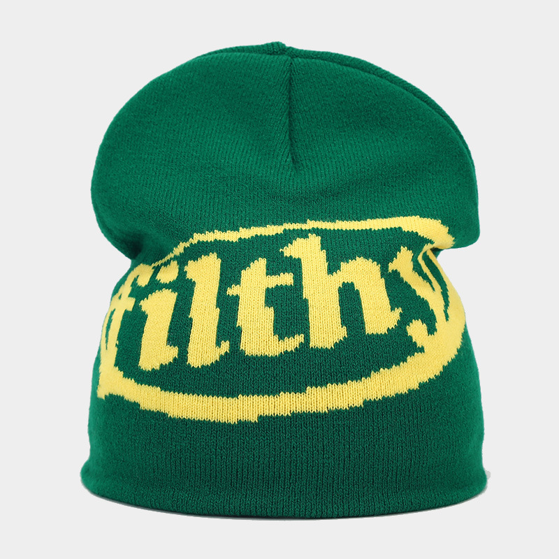 Neuer Jacquard-Strickpullover mit Buchstaben für Männer und Frauen, winddichte Ohrenschutzmütze für den Außenbereich im Herbst und Winter_voghion.com