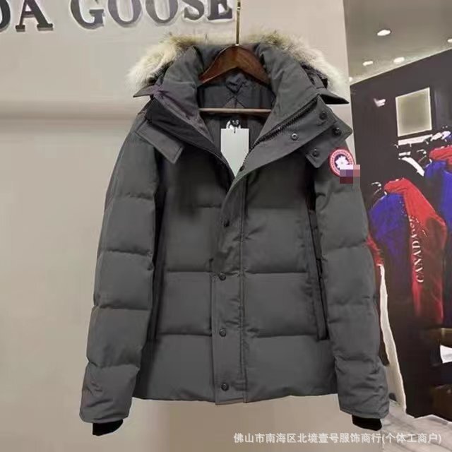 新款正确版大鹅大口袋男女情侣派克棉服连帽加厚保暖防风外套|undefined