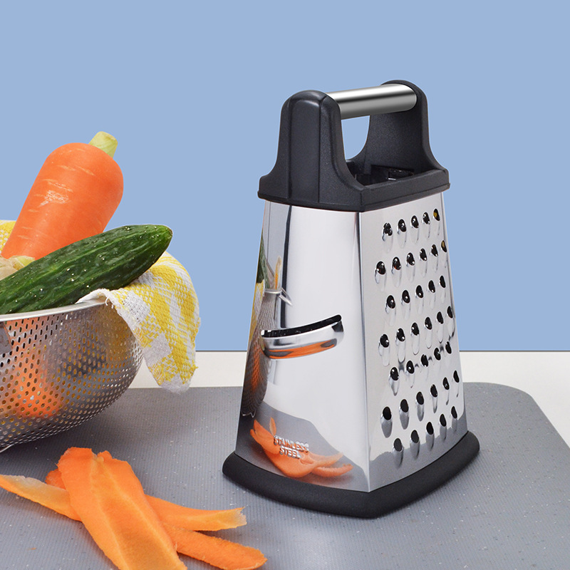 Rallador de cuatro lados de acero inoxidable, triturador de papa y rábano, cortador de verduras y frutas multifuncional para el hogar