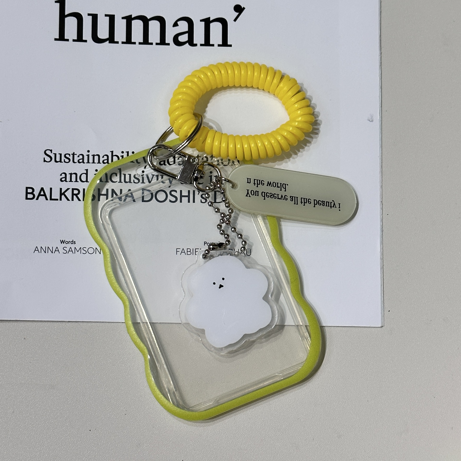 INS simple transparente titular de la tarjeta estudiante campus tarjeta de acceso llavero de moda permiso de trabajo cubierta protectora de doble cara transparente