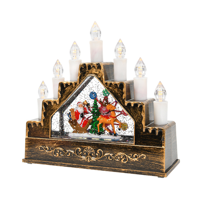 Decoraciones de Navidad lámpara de viento bola de cristal caja de sonido automática nieve flota de cristal luz de música regalos de Navidad