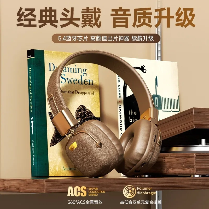 复古风蓝牙耳机无线超长续航耳机头戴式华强北跨境爆款直销批发|undefined