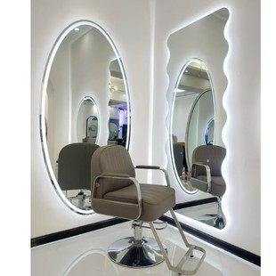 Hair Salon Influencer Single-Sided Hairdressing Mirror with Lights, Double-Sided Hairdressing Mirror Station, Same Model as Influencer's