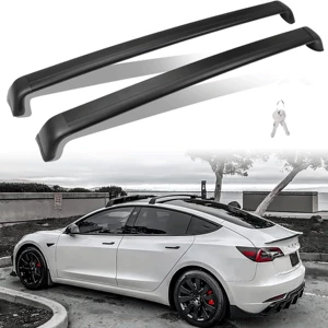 Aluminum alloy roof crossbars with locking mechanism, compatible with Tesla Model 3 (2017-2025)
