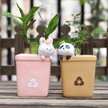 ins桌面创意diy卡通多肉手工树脂花盆办公家居园艺盆栽容器小花盆