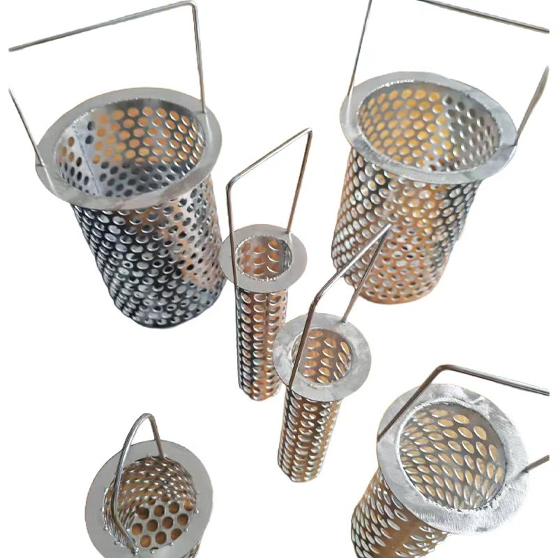 不锈钢提篮地漏过滤网厨房浴室下水道防堵毛发杂质拦截网加厚冲孔