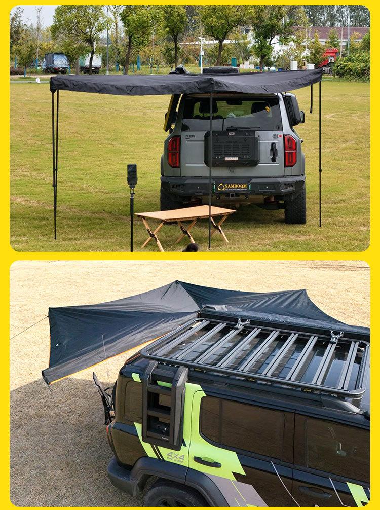Mountain Step Song 270 ° Side Tent, Car Side Tent, Outdoor Camping, Self-Driving Tour, Sunshade and Rain Protection, Fan-Shaped Car Canopy