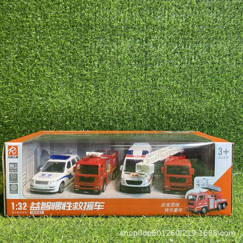 Ruijia ladder car ambulance water tanker police car children's toy gift box suit children's inertia car gift Ruijia ladder car ambulance water tanker police car children's toy gift box suit children's inertia car gift