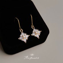 高级感冰花形状芒星锆石轻奢风新款耳饰义乌饰品供应链耳环女工厂