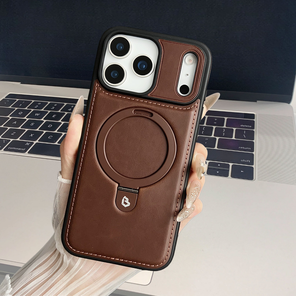 Ốp lưng da cao cấp tích hợp giá đỡ cho iPhone 15, 16, 17 Pro Max — 【Đen Cao Cấp】Dòng 17 - Không Lo Lọt Logo, 【Nâu Thanh Lịch】Dòng 17 - Không Lo Lọt Nhãn, 【Gentleman Blue】Dòng 17 - Không Lo Lọt Nhãn, 【Đỏ】Dòng 17 - Không Lo Lọt Nhãn chi tiết 19
