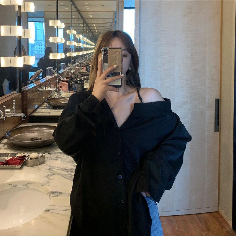 Large Size Women's Clothing Chubby Girl Spring and Autumn 2024 New Korean Style Temperament Design Sense Shoulder Long Sleeve Shirt Top Women