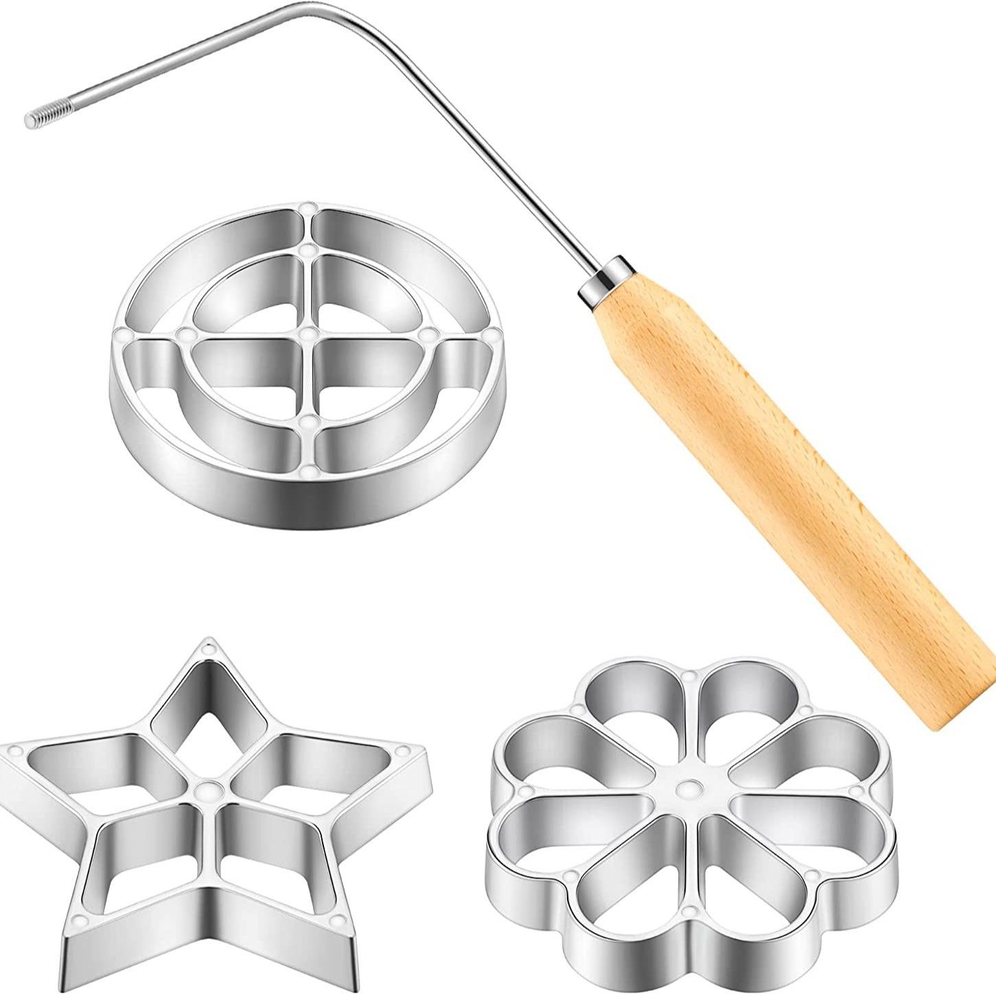 Herramientas para hornear transfronterizas aleación de aluminio antiadherente cuchara de aceite muelle rallado rábano Camarón pastel cuchara freír molde cocina gadget