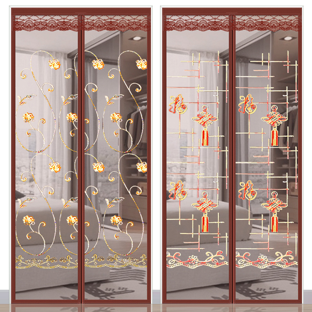 魔術貼防蚊門簾夏季加密加寬磁性對吸臥室隔斷簾家用自粘紗門紗簾